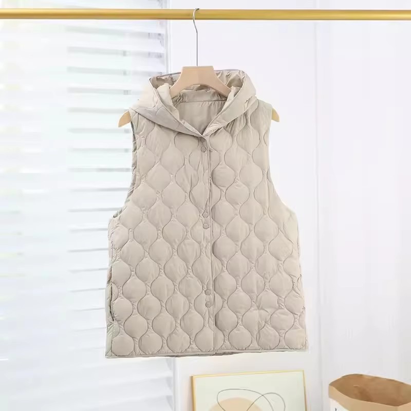 Down Vest Ultralight - Gilet Imbottito con Cappuccio per Donna,