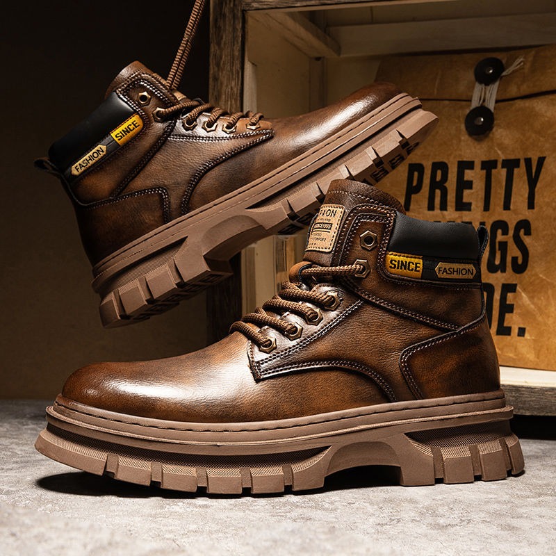 Winter Clothing Material - Stivaletti con plateau da uomo vintage