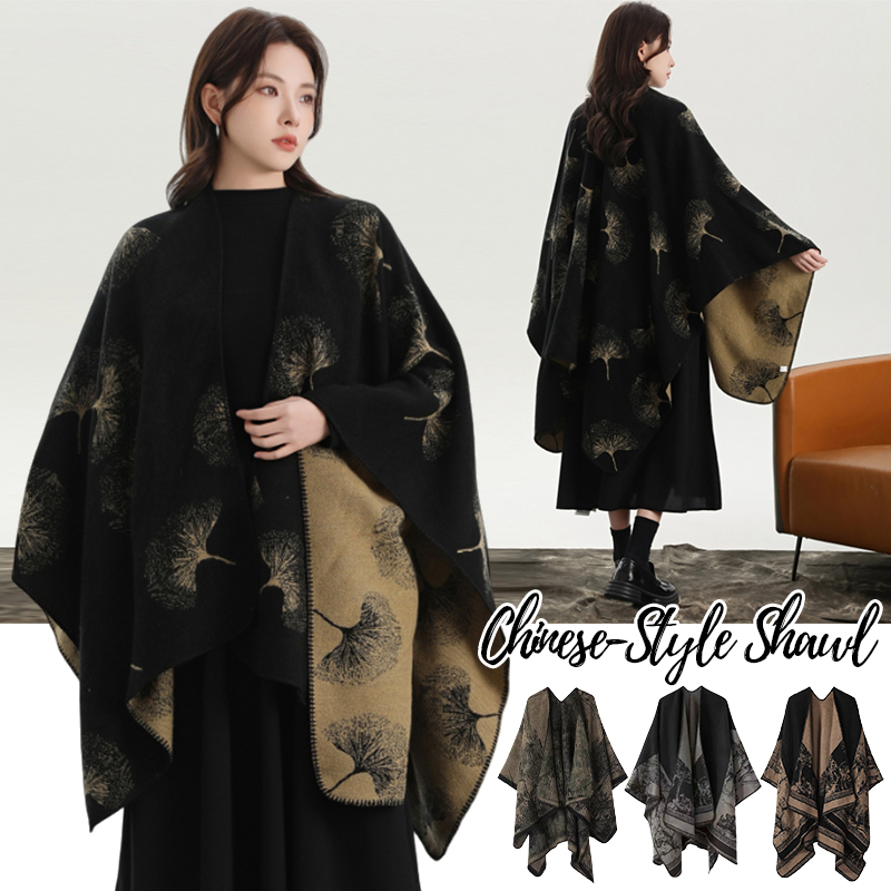 Winter Clothing Ideas For Women - Scialle lavorato a maglia stampato per