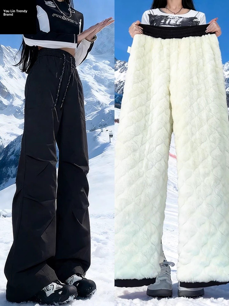 Ski Pants Waterproof - Pantaloni Invernali Impermeabili in Cotone Nero